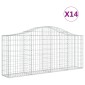 vidaXL Συρματοκιβώτια Τοξωτά 14 τεμ. 200x30x80/100 εκ. Γαλβαν. Ατσάλι