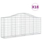 vidaXL Συρματοκιβώτια Τοξωτά 18 τεμ. 200x30x80/100 εκ. Γαλβαν. Ατσάλι