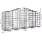 vidaXL Συρματοκιβώτια Τοξωτά 20 τεμ. 200x30x80/100 εκ. Γαλβαν. Ατσάλι