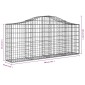 vidaXL Συρματοκιβώτια Τοξωτά 30 τεμ. 200x30x80/100 εκ. Γαλβαν. Ατσάλι