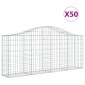 vidaXL Συρματοκιβώτια Τοξωτά 50 τεμ. 200x30x80/100 εκ. Γαλβαν. Ατσάλι