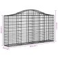vidaXL Συρματοκιβώτια Τοξωτά 2 τεμ. 200x30x100/120 εκ. Γαλβαν. Ατσάλι
