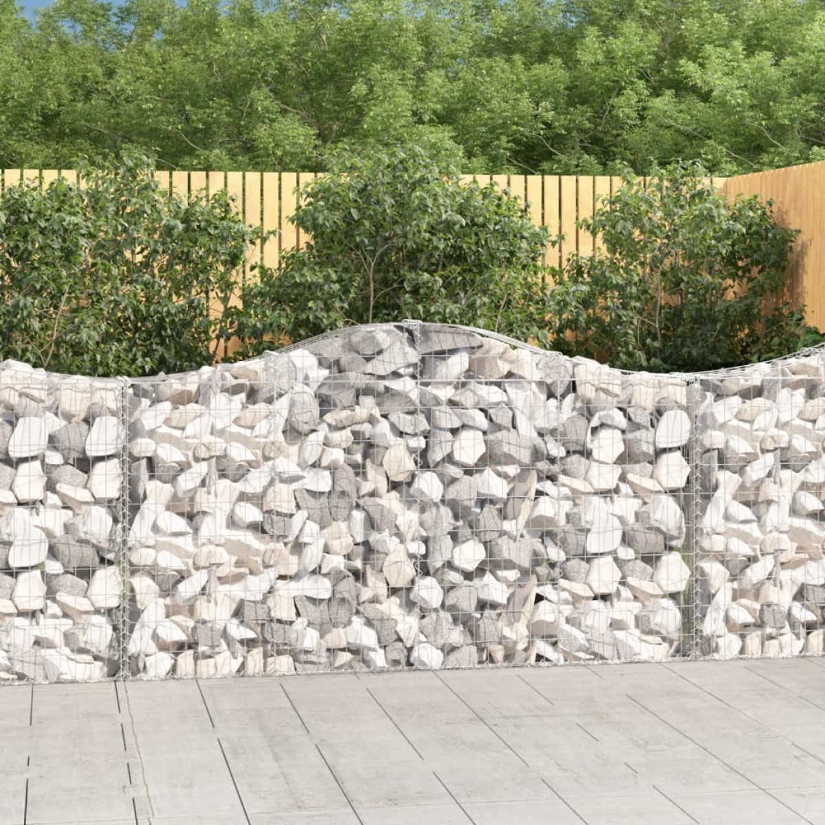 vidaXL Συρματοκιβώτια Τοξωτά 10 τεμ. 200x30x100/120 εκ. Γαλβαν. Ατσάλι