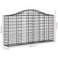 vidaXL Συρματοκιβώτια Τοξωτά 12 τεμ. 200x30x100/120 εκ. Γαλβαν. Ατσάλι