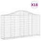 vidaXL Συρματοκιβώτια Τοξωτά 18 τεμ. 200x30x100/120 εκ. Γαλβαν. Ατσάλι