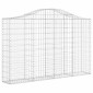 vidaXL Συρματοκιβώτια Τοξωτά 2 τεμ. 200x30x120/140 εκ. Γαλβαν. Ατσάλι