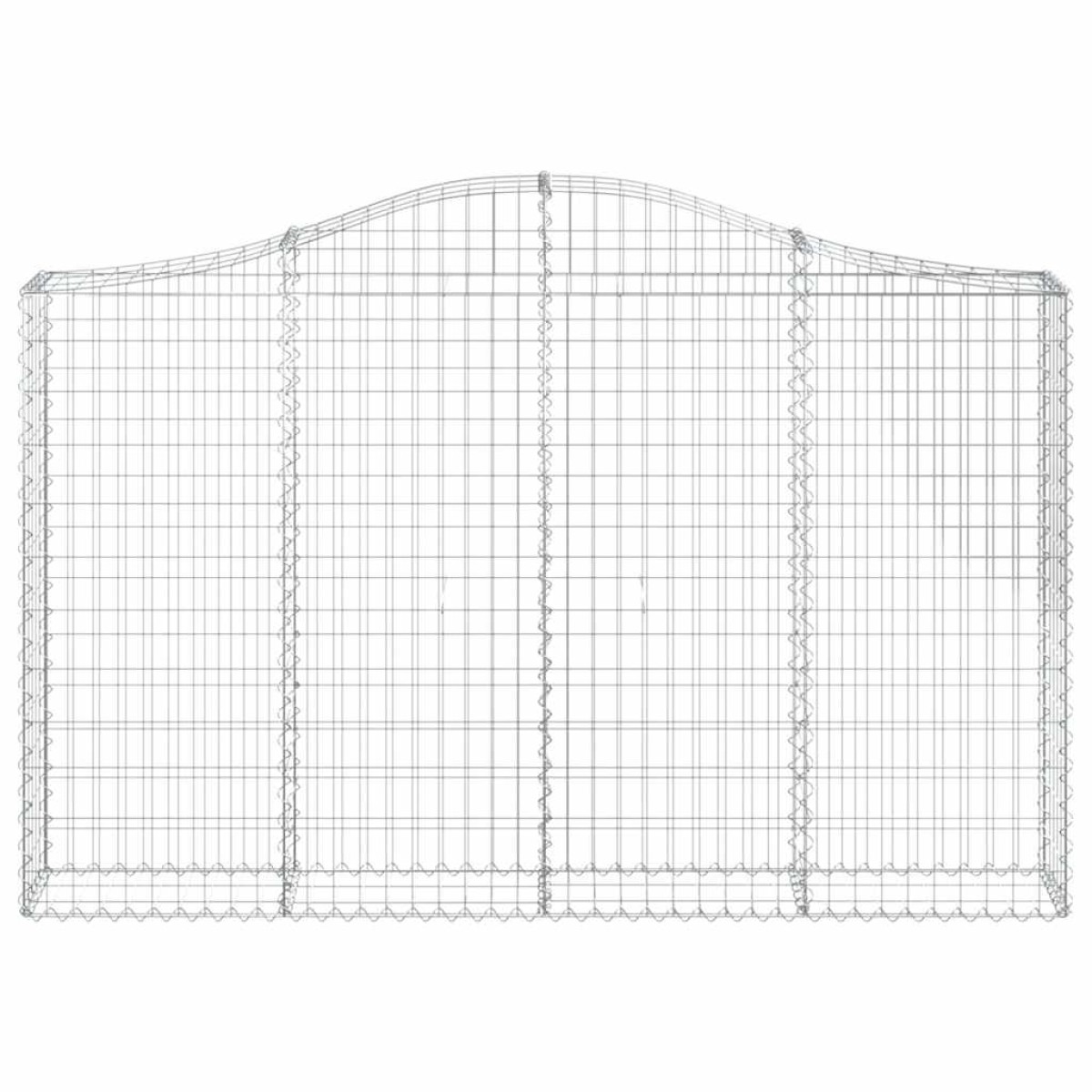 vidaXL Συρματοκιβώτια Τοξωτά 2 τεμ. 200x30x120/140 εκ. Γαλβαν. Ατσάλι