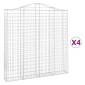 vidaXL Συρματοκιβώτια Τοξωτά 4 τεμ. 200x30x200/220 εκ. Γαλβαν. Ατσάλι