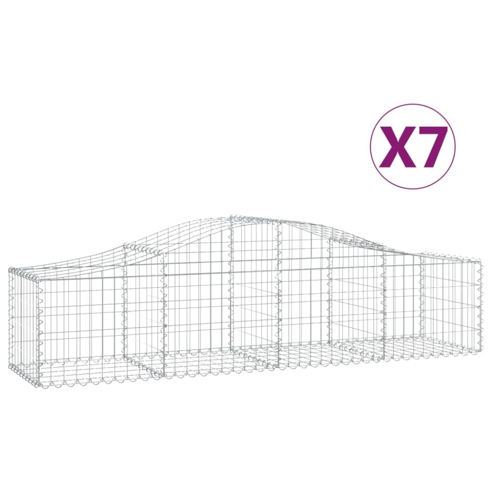 vidaXL Συρματοκιβώτια Τοξωτά 7 τεμ. 200x50x40/60 εκ. Γαλβαν. Ατσάλι
