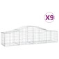 vidaXL Συρματοκιβώτια Τοξωτά 9 τεμ. 200x50x40/60 εκ. Γαλβαν. Ατσάλι
