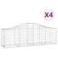 vidaXL Συρματοκιβώτια Τοξωτά 4 τεμ. 200x50x60/80 εκ. Γαλβαν. Ατσάλι