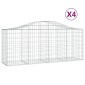 vidaXL Συρματοκιβώτια Τοξωτά 4 τεμ. 200x50x80/100 εκ. Γαλβαν. Ατσάλι