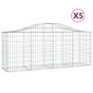 vidaXL Συρματοκιβώτια Τοξωτά 5 τεμ. 200x50x80/100 εκ. Γαλβαν. Ατσάλι