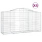 vidaXL Συρματοκιβώτια Τοξωτά 4 τεμ. 200x50x100/120 εκ. Γαλβαν. Ατσάλι