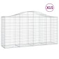 vidaXL Συρματοκιβώτια Τοξωτά 15 τεμ. 200x50x100/120 εκ. Γαλβαν. Ατσάλι