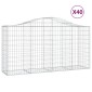 vidaXL Συρματοκιβώτια Τοξωτά 40 τεμ. 200x50x100/120 εκ. Γαλβαν. Ατσάλι