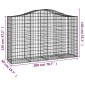 vidaXL Συρματοκιβώτια Τοξωτά 2 τεμ. 200x50x120/140 εκ. Γαλβαν. Ατσάλι