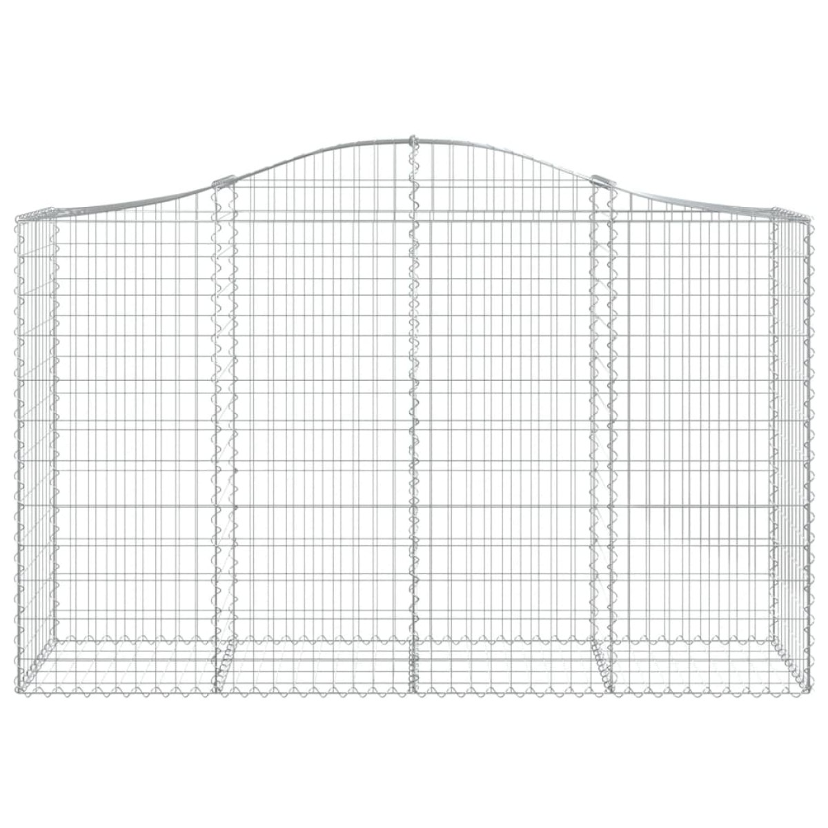 vidaXL Συρματοκιβώτια Τοξωτά 3 τεμ. 200x50x120/140 εκ. Γαλβαν. Ατσάλι