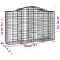 vidaXL Συρματοκιβώτια Τοξωτά 8 τεμ. 200x50x120/140 εκ. Γαλβαν. Ατσάλι