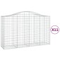 vidaXL Συρματοκιβώτια Τοξωτά 11 τεμ. 200x50x120/140 εκ. Γαλβαν. Ατσάλι