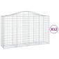 vidaXL Συρματοκιβώτια Τοξωτά 12 τεμ. 200x50x120/140 εκ. Γαλβαν. Ατσάλι