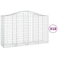 vidaXL Συρματοκιβώτια Τοξωτά 18 τεμ. 200x50x120/140 εκ. Γαλβαν. Ατσάλι