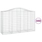 vidaXL Συρματοκιβώτια Τοξωτά 40 τεμ. 200x50x120/140 εκ. Γαλβαν. Ατσάλι