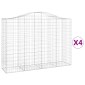 vidaXL Συρματοκιβώτια Τοξωτά 4 τεμ. 200x50x140/160 εκ. Γαλβαν. Ατσάλι