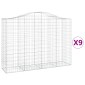 vidaXL Συρματοκιβώτια Τοξωτά 9 τεμ. 200x50x140/160 εκ. Γαλβαν. Ατσάλι