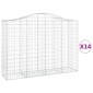vidaXL Συρματοκιβώτια Τοξωτά 14 τεμ. 200x50x140/160 εκ. Γαλβαν. Ατσάλι