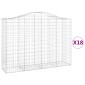 vidaXL Συρματοκιβώτια Τοξωτά 18 τεμ. 200x50x140/160 εκ. Γαλβαν. Ατσάλι