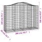 vidaXL Συρματοκιβώτια Τοξωτά 25 τεμ. 200x50x140/160 εκ. Γαλβαν. Ατσάλι