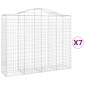 vidaXL Συρματοκιβώτια Τοξωτά 7 τεμ. 200x50x160/180 εκ. Γαλβαν. Ατσάλι