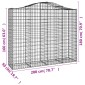 vidaXL Συρματοκιβώτια Τοξωτά 8 τεμ. 200x50x160/180 εκ. Γαλβαν. Ατσάλι
