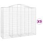 vidaXL Συρματοκιβώτια Τοξωτά 9 τεμ. 200x50x160/180 εκ. Γαλβαν. Ατσάλι