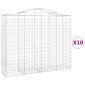 vidaXL Συρματοκιβώτια Τοξωτά 10 τεμ. 200x50x160/180 εκ. Γαλβαν. Ατσάλι