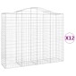 vidaXL Συρματοκιβώτια Τοξωτά 12 τεμ. 200x50x160/180 εκ. Γαλβαν. Ατσάλι