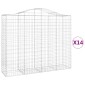 vidaXL Συρματοκιβώτια Τοξωτά 14 τεμ. 200x50x160/180 εκ. Γαλβαν. Ατσάλι