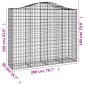 vidaXL Συρματοκιβώτια Τοξωτά 15 τεμ. 200x50x160/180 εκ. Γαλβαν. Ατσάλι