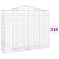 vidaXL Συρματοκιβώτια Τοξωτά 18 τεμ. 200x50x160/180 εκ. Γαλβαν. Ατσάλι