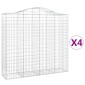 vidaXL Συρματοκιβώτια Τοξωτά 4 τεμ. 200x50x180/200 εκ. Γαλβαν. Ατσάλι