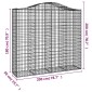 vidaXL Συρματοκιβώτια Τοξωτά 4 τεμ. 200x50x180/200 εκ. Γαλβαν. Ατσάλι
