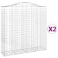 vidaXL Συρματοκιβώτια Τοξωτά 2 τεμ. 200x50x200/220 εκ. Γαλβαν. Ατσάλι