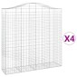vidaXL Συρματοκιβώτια Τοξωτά 4 τεμ. 200x50x200/220 εκ. Γαλβαν. Ατσάλι