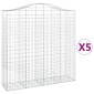 vidaXL Συρματοκιβώτια Τοξωτά 5 τεμ. 200x50x200/220 εκ. Γαλβαν. Ατσάλι