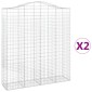 vidaXL Συρματοκιβώτια Τοξωτά 2 τεμ. 200x50x220/240 εκ. Γαλβαν. Ατσάλι