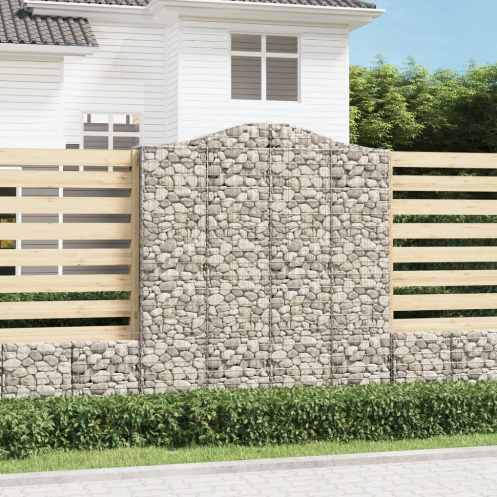 vidaXL Συρματοκιβώτια Τοξωτά 2 τεμ. 200x50x220/240 εκ. Γαλβαν. Ατσάλι