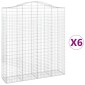 vidaXL Συρματοκιβώτια Τοξωτά 6 τεμ. 200x50x220/240 εκ. Γαλβαν. Ατσάλι