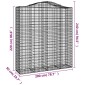 vidaXL Συρματοκιβώτια Τοξωτά 7 τεμ. 200x50x220/240 εκ. Γαλβαν. Ατσάλι