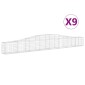 vidaXL Συρματοκιβώτια Τοξωτά 9 τεμ. 400x30x40/60 εκ. Γαλβαν. Ατσάλι